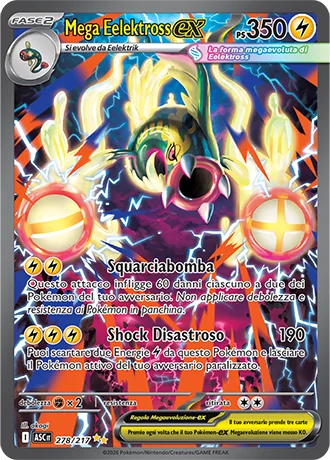 Mega Eelektross ex Ascesa Eroica carta Pokémon italiana SIR