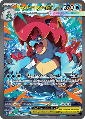 Mega Feraligatr ex Ascesa Eroica carta Pokémon italiana SIR