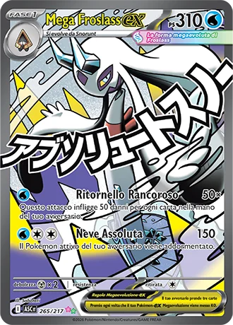 Mega Froslass ex Ascesa Eroica carta Pokémon italiana