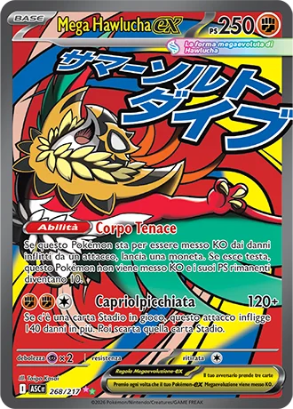 Mega Hawlucha ex Ascesa Eroica carta Pokémon italiana MAR