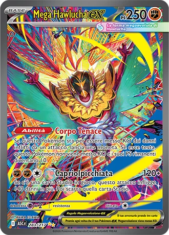 Mega Hawlucha ex Ascesa Eroica carta Pokémon italiana SIR