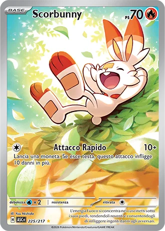 Scorbunny Ascesa Eroica carta Pokémon italiana IR