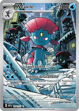 Weavile Ascesa Eroica carta Pokémon italiana IR