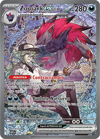 Zoroark ex di N Ascesa Eroica carta Pokémon italiana SIR