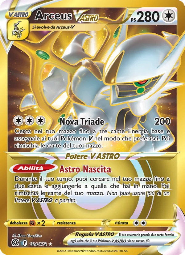 Arceus V ASTRO Astri Lucenti carta Pokémon italiana