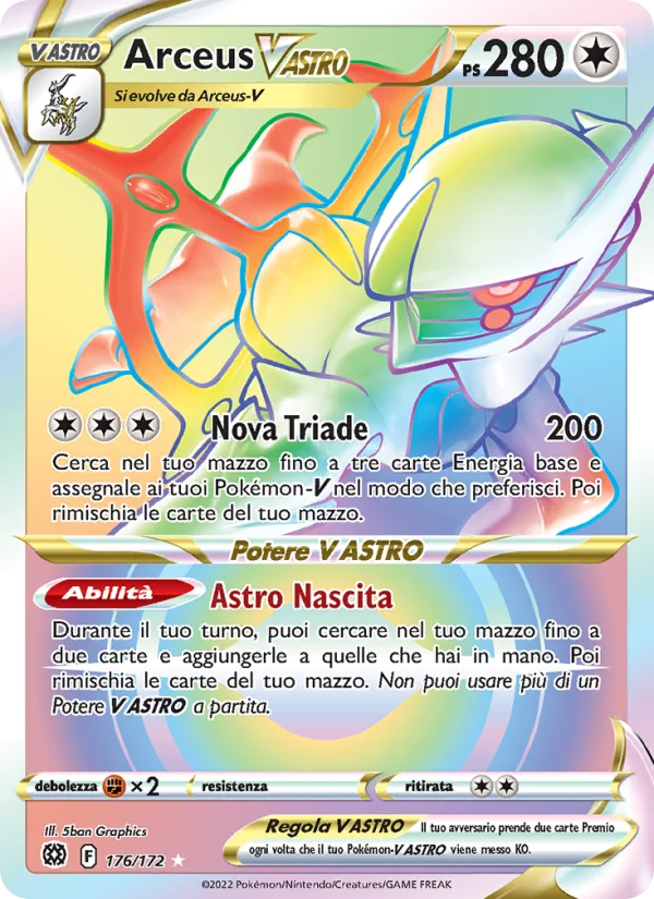 Arceus V ASTRO Astri Lucenti carta Pokémon italiana RR