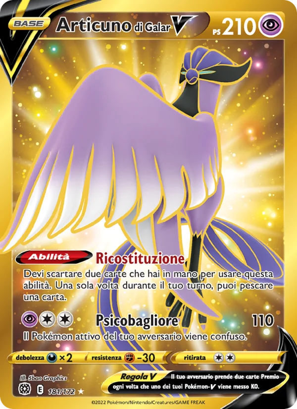 Articuno di Galar V Astri Lucenti carta Pokémon italiana