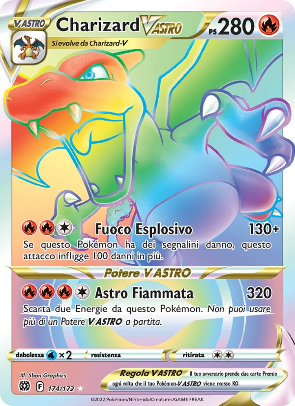 Charizard V ASTRO Astri Lucenti carta Pokémon italiana RR