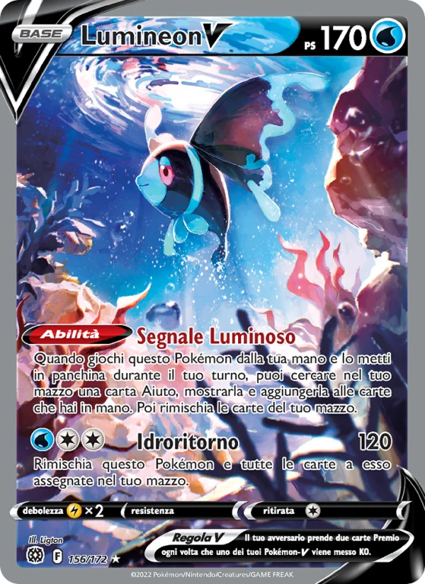 Lumineon V Astri Lucenti carta Pokémon italiana UR
