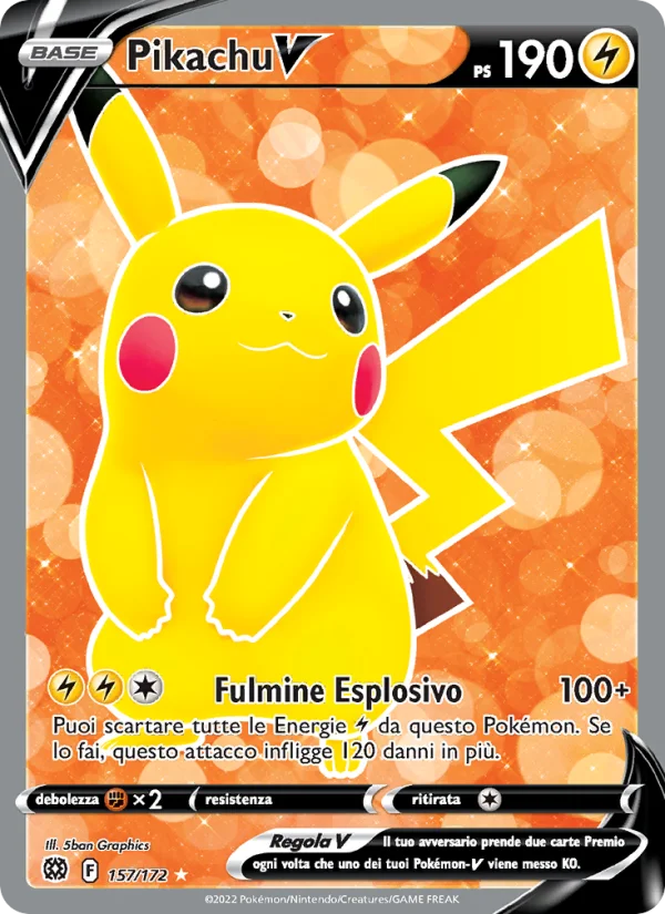 Pikachu V Astri Lucenti carta Pokémon italiana