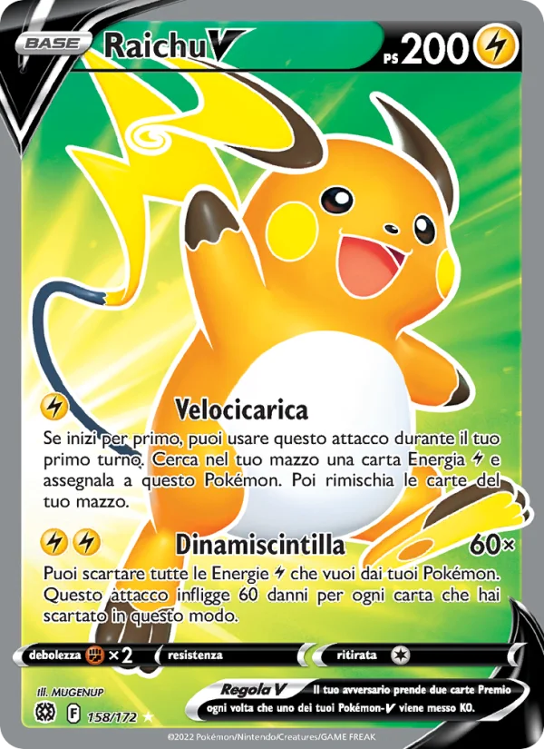 Raichu V Astri Lucenti carta Pokémon italiana UR