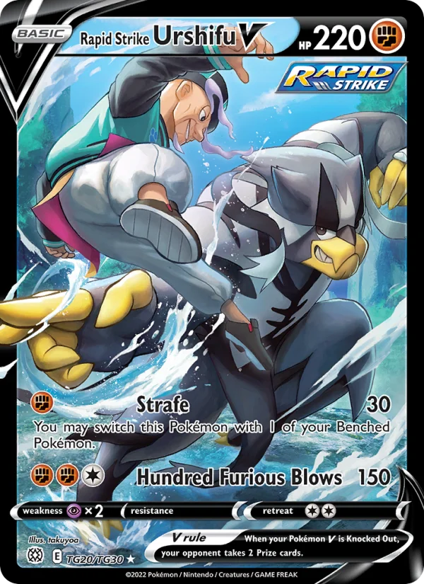 Urshifu Pluricolpo V Astri Lucenti carta Pokémon italiana TG