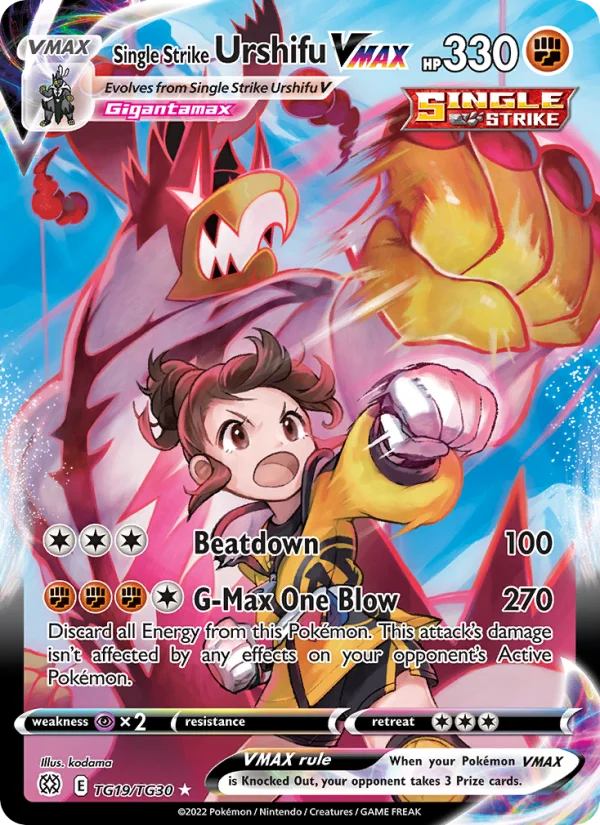 Urshifu Singolcolpo VMAX Astri Lucenti carta Pokémon italiana TG