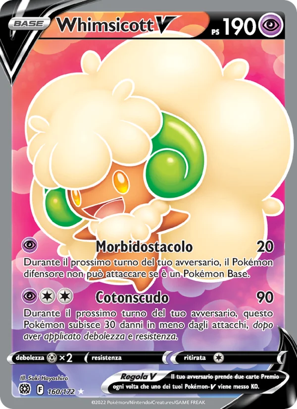 Whimsicott V Astri Lucenti carta Pokémon italiana UR