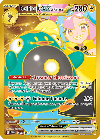 Bellibolt ex di Kissara Avventure Insieme carta Pokémon italiana HR