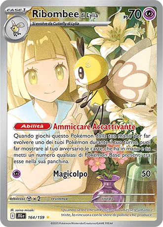 Ribombee di Lylia Avventure Insieme carta Pokémon italiana IR