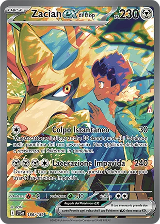 Zacian ex di Hop Avventure Insieme carta Pokémon italiana SIR