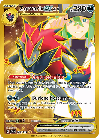 Zoroark ex di N Avventure Insieme carta Pokémon italiana HR