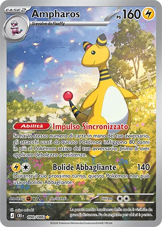 Ampharos Caos Nascente carta Pokémon italiana IR