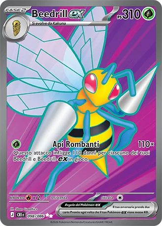 Beedrill ex Caos Nascente carta Pokémon italiana UR