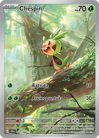 Chespin Caos Nascente carta Pokémon italiana IR