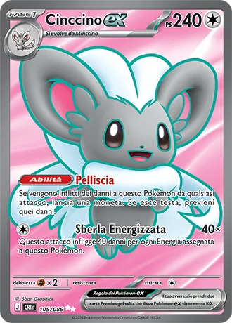 Cinccino ex Caos Nascente carta Pokémon italiana UR