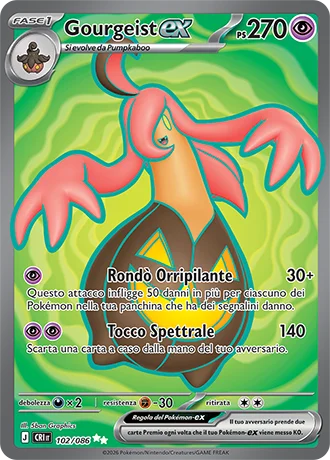 Gourgeist ex Caos Nascente carta Pokémon italiana UR