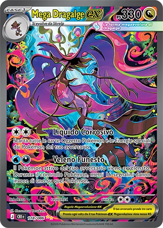 Mega Dragalge ex Caos Nascente carta Pokémon italiana SIR