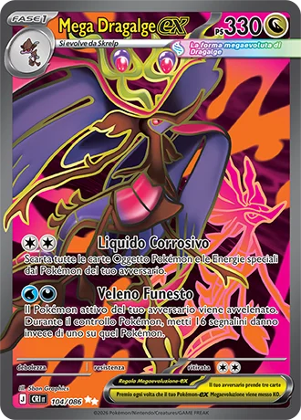 Mega Dragalge ex Caos Nascente carta Pokémon italiana UR