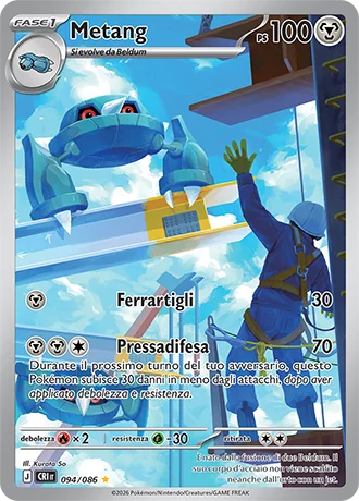 Metang Caos Nascente carta Pokémon italiana IR