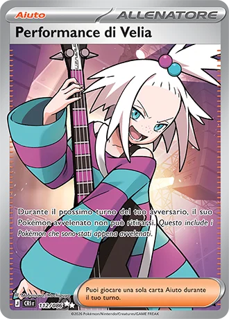Performance di Velia Caos Nascente carta Pokémon italiana UR