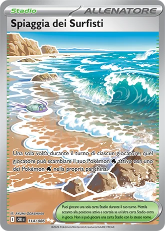 Spiaggia dei Surfisti Caos Nascente carta Pokémon italiana UR