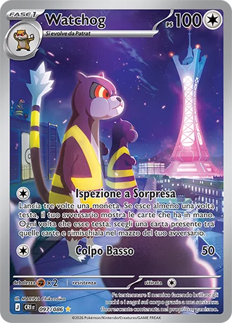 Watchog Caos Nascente carta Pokémon italiana IR