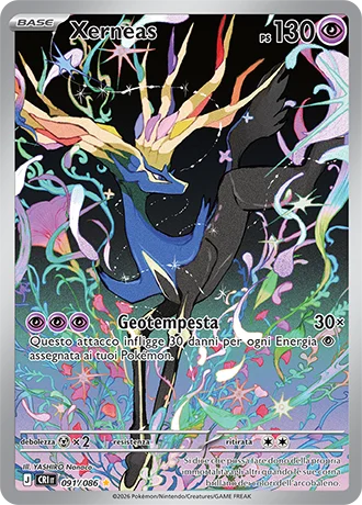 Xerneas Caos Nascente carta Pokémon italiana IR
