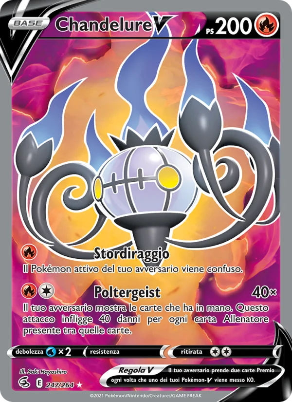 Chandelure V Colpo Fusione carta Pokémon italiana UR