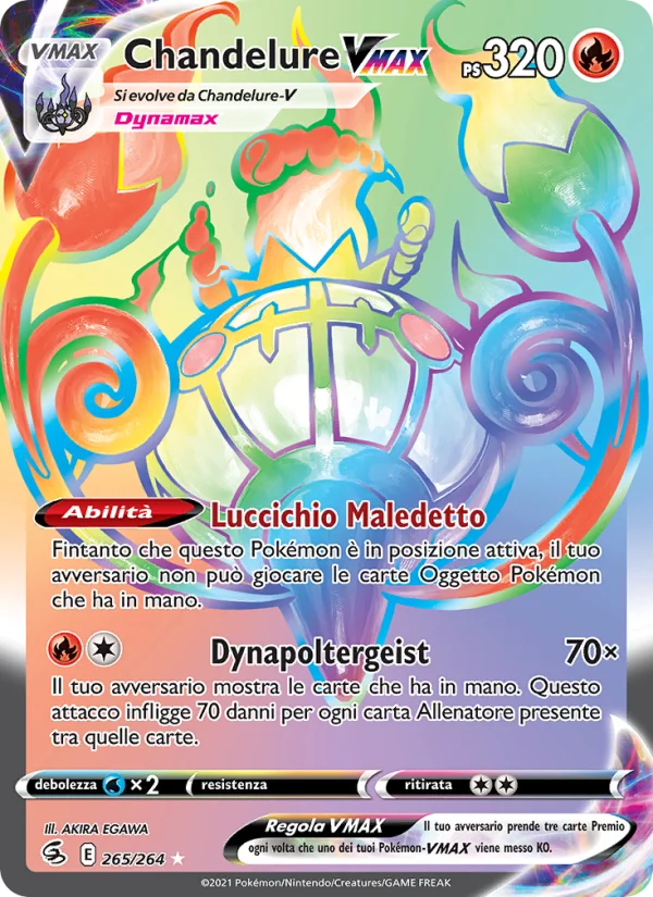 Chandelure VMAX Colpo Fusione carta Pokémon italiana RR