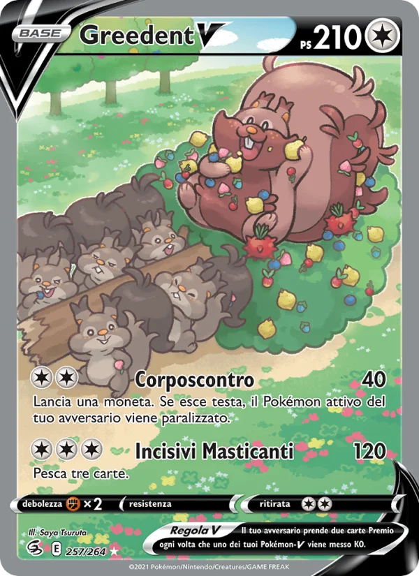 Greedent V Colpo Fusione carta Pokémon italiana UR