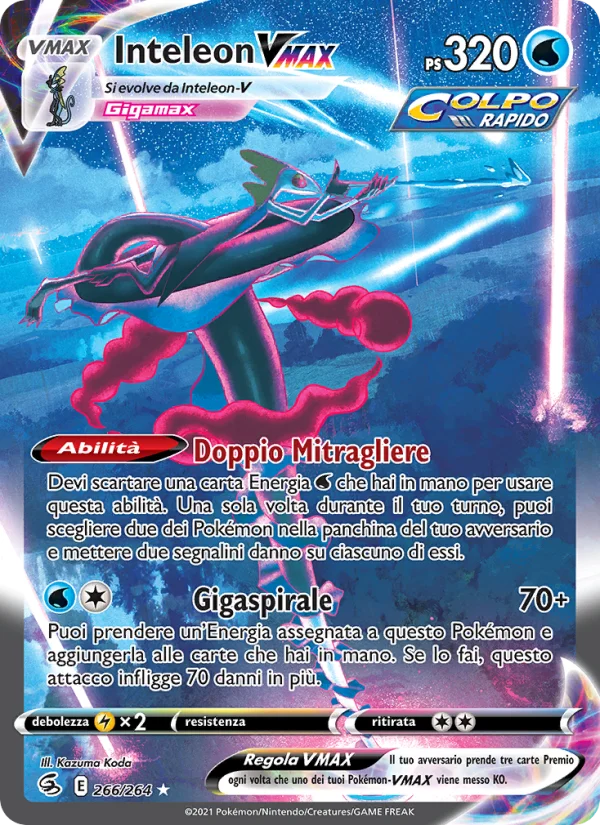 Inteleon VMAX Colpo Fusione carta Pokémon italiana RR