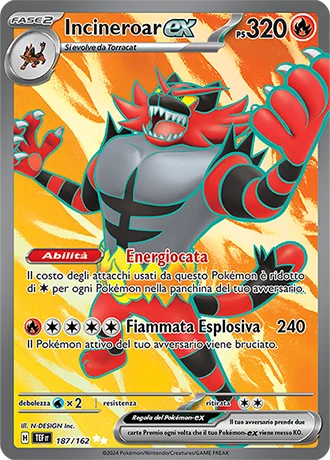 Incineroar ex Cronoforze carta Pokémon italiana UR