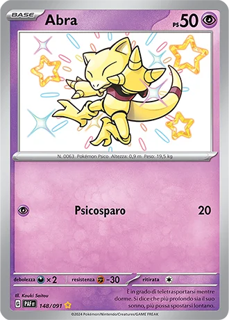 Abra Destino di Paldea carta Pokémon italiana SSB