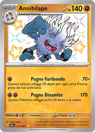 Annihilape Destino di Paldea carta Pokémon italiana SSB