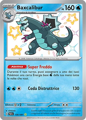 Baxcalibur Destino di Paldea carta Pokémon italiana SSB