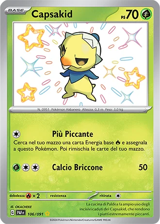 Capsakid Destino di Paldea carta Pokémon italiana SSB