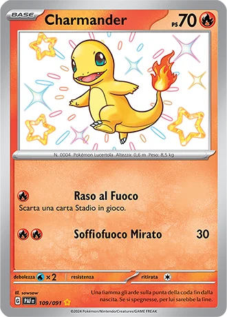 Charmander Destino di Paldea carta Pokémon italiana SSB