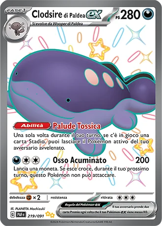 Clodsire di Paldea ex Destino di Paldea carta Pokémon italiana SSR