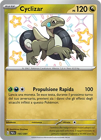 Cyclizar Destino di Paldea carta Pokémon italiana SSB