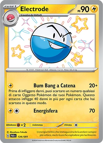 Electrode Destino di Paldea carta Pokémon italiana SSB
