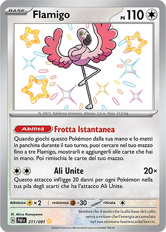 Flamigo Destino di Paldea carta Pokémon italiana SSB