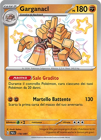 Garganacl Destino di Paldea carta Pokémon italiana SSB