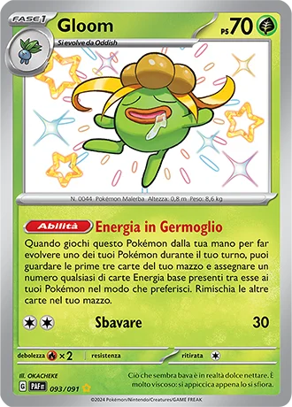 Gloom Destino di Paldea carta Pokémon italiana SSB